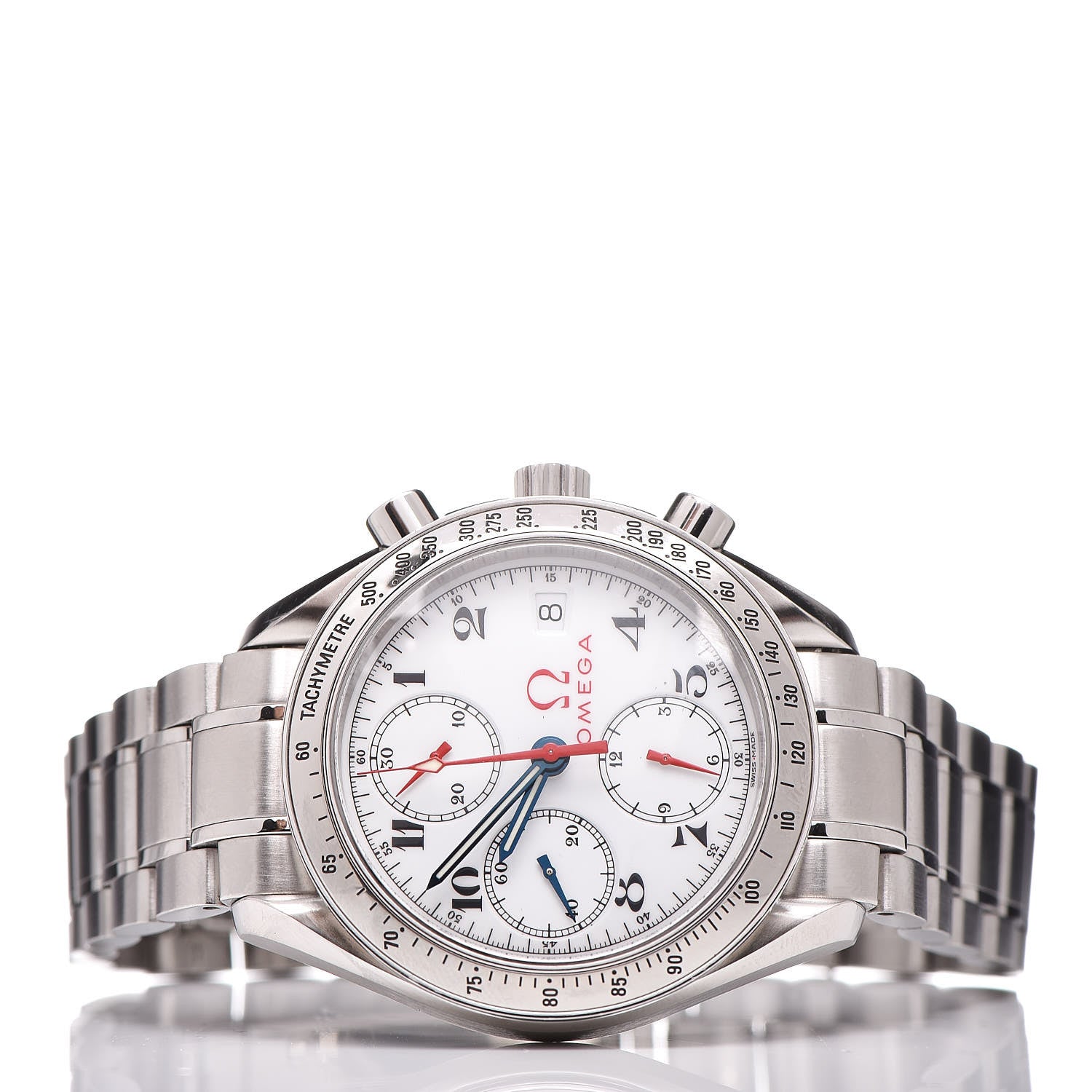 Omega Stainless Steel 39mm Speedmaster Date Olympic Series Automatic Watch White 3513.20.00 3 of 9