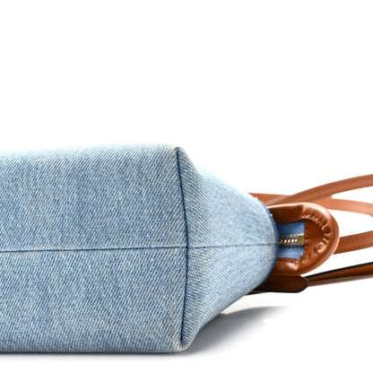 Fendi Denim Vitello King Plexiglass Logo Embroidered Mini By The Way Top Handle Boston Bag Denim Cuoio 10 of 10