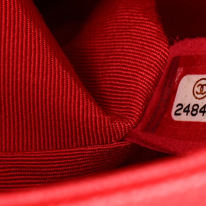 Chanel Caviar Chevron Quilted Medium Boy Flap Red 7 of 11
