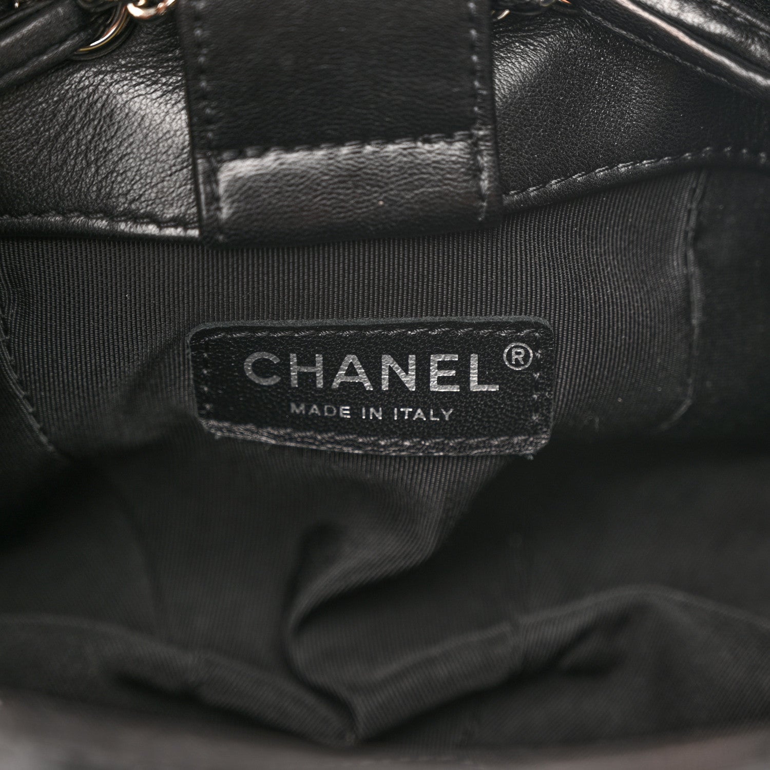Chanel Calfskin Quilted Drawstring Sac Cordon Bag Black 6 of 9