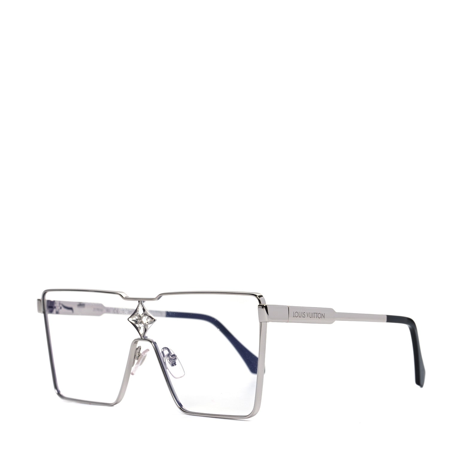 Louis Vuitton Metal Crystal Cyclone Sunglasses Z1701U Silver 1 of 8