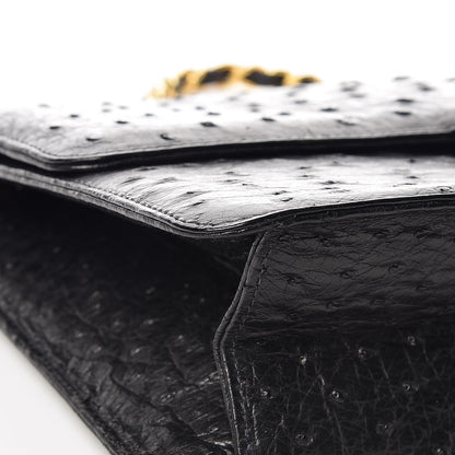 Chanel Ostrich Medium Single Flap Black 11 of 15