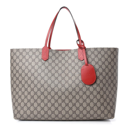 Gucci GG Supreme Monogram Large Reversible Tote Beige Red 1 of 17