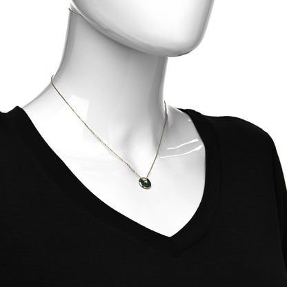 Cartier 18K Pink Gold Diamond Malachite XS Amulette de Cartier Pendant Necklace 2 of 6