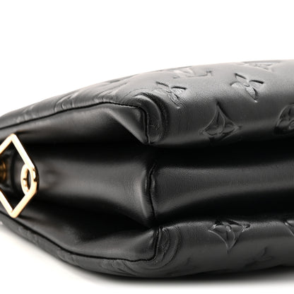 Louis Vuitton Lambskin Embossed Monogram Coussin PM Black 8 of 9