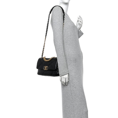 Chanel Goatskin Quilted Medium Chanel 19 Flap Black 2 of 10