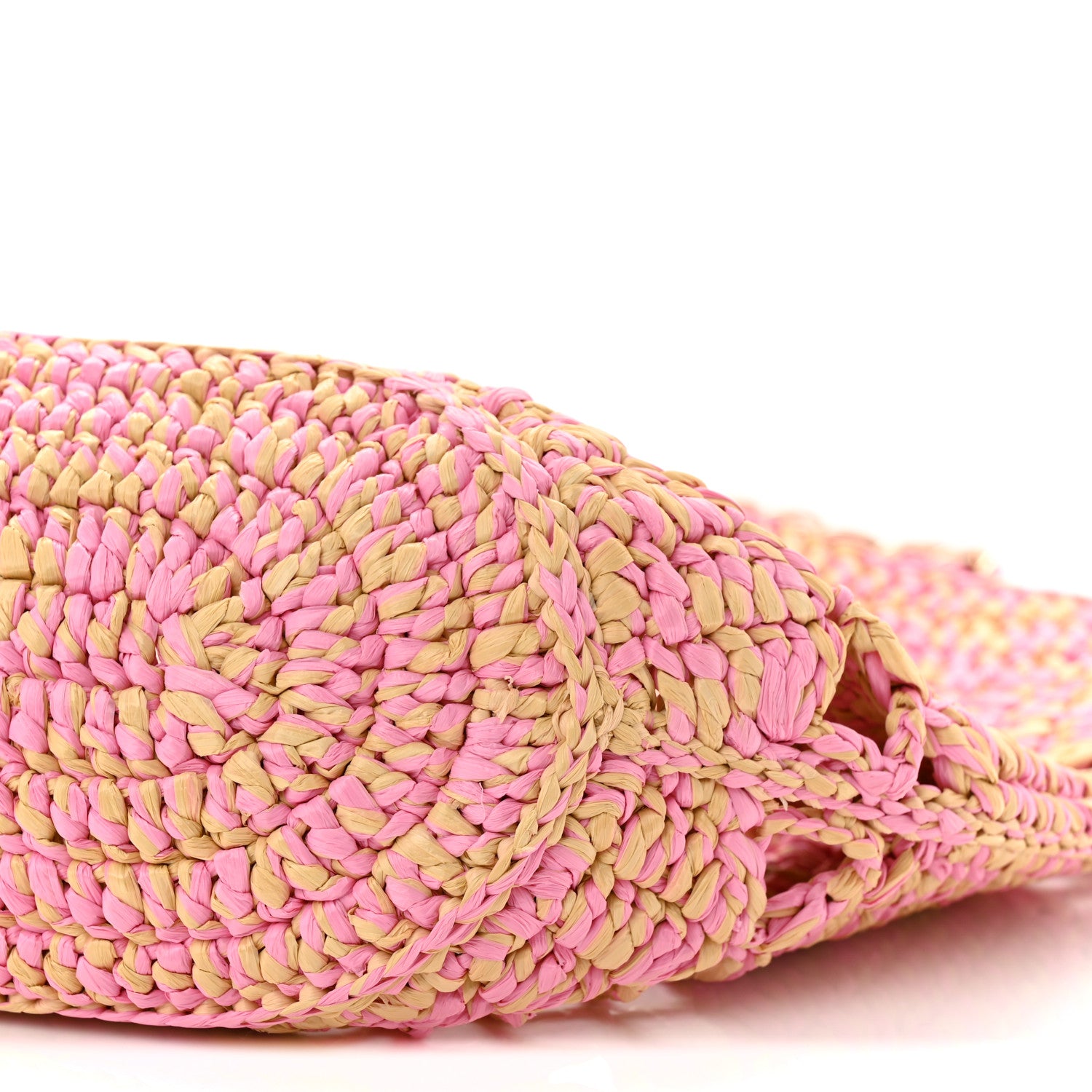Chanel Raffia Effect Braided Small Shopping Bag Beige Pink 11 of 12