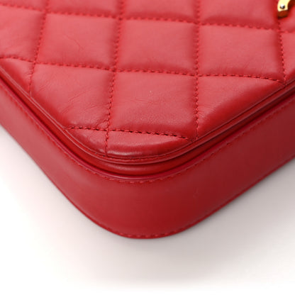 Chanel Calfskin Quilted Nailed CC Flap Bag Red 9 of 10