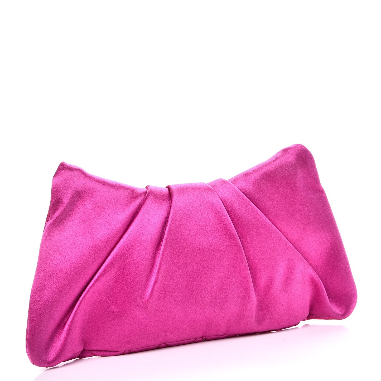 Satin Quilted Flap Clutch Fuchsia