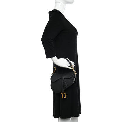 Christian Dior Grained Calfskin Mini Saddle Bag Black 2 of 10