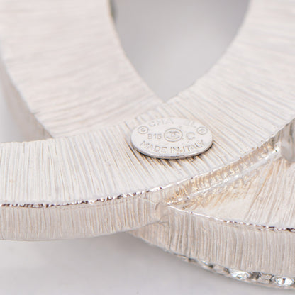 Chanel Baguette Crystal CC Brooch Silver 4 of 5