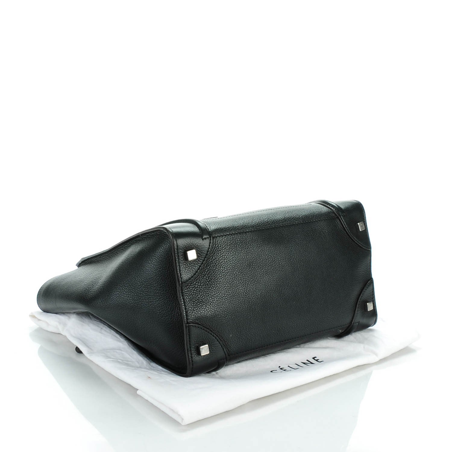 Celine Drummed Calfskin Mini Luggage Black 4 of 8