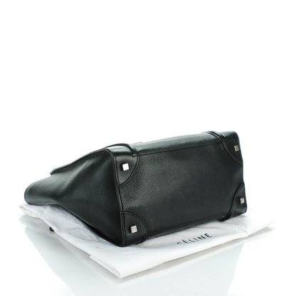 Celine Drummed Calfskin Mini Luggage Black 4 of 8