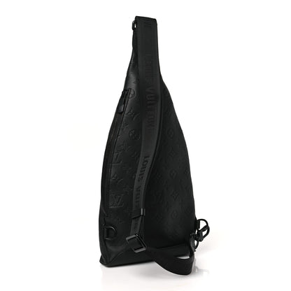 Louis Vuitton Calfskin Shadow Monogram Duo Slingbag Black 3 of 9