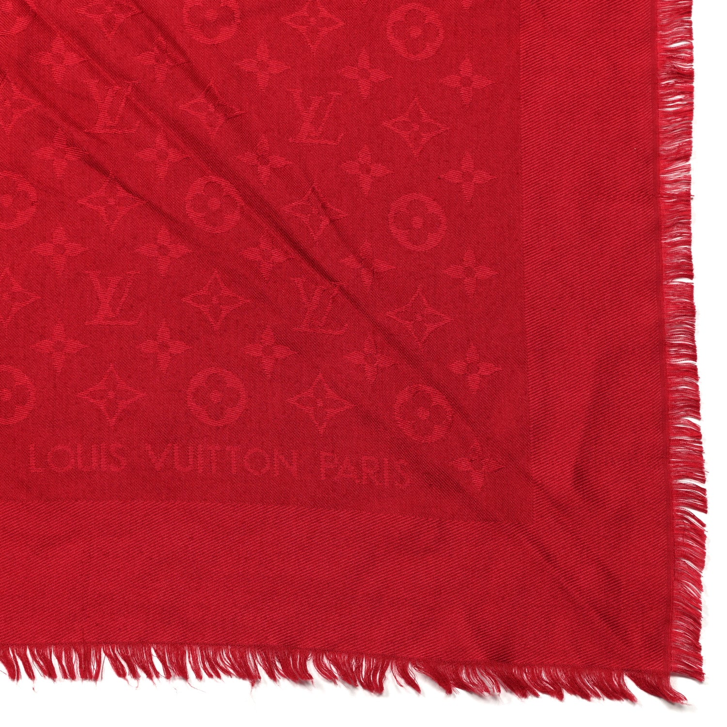Louis Vuitton Silk Wool Monogram Shawl Pomme D'Amour 3 of 5