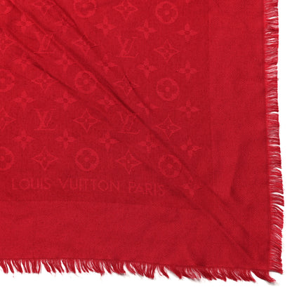 Louis Vuitton Silk Wool Monogram Shawl Pomme D'Amour 3 of 5