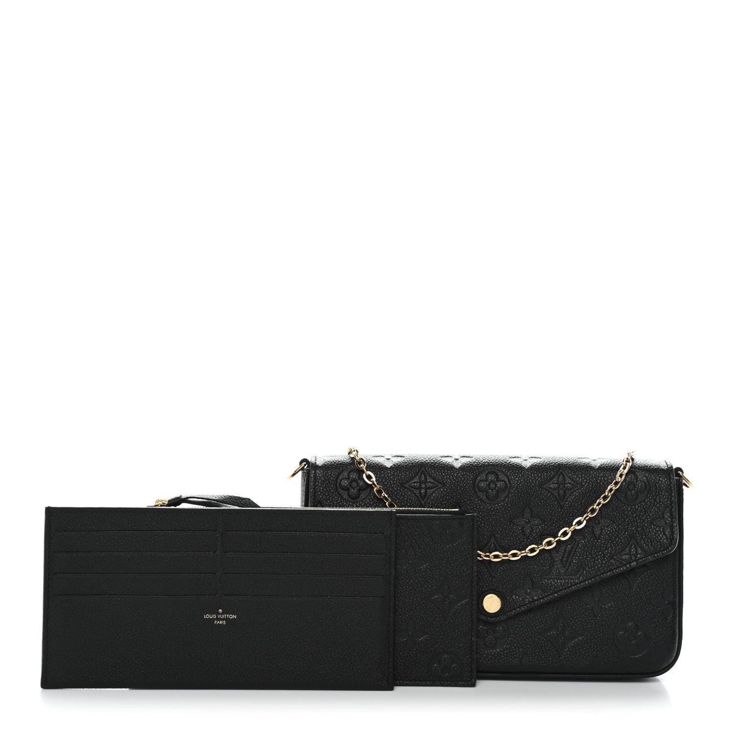 Louis Vuitton Empreinte Pochette Felicie Chain Wallet Black 3 of 11