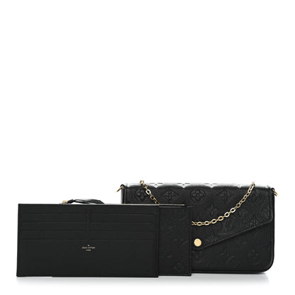 Louis Vuitton Empreinte Pochette Felicie Chain Wallet Black 3 of 11