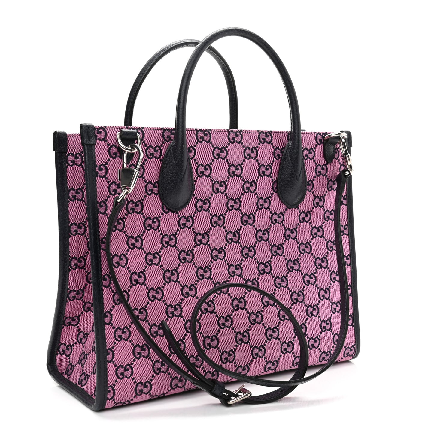 Monogram Multicolor Textured Dollar Calfskin Small Retro Interlocking G Tote Bag Pink Blue