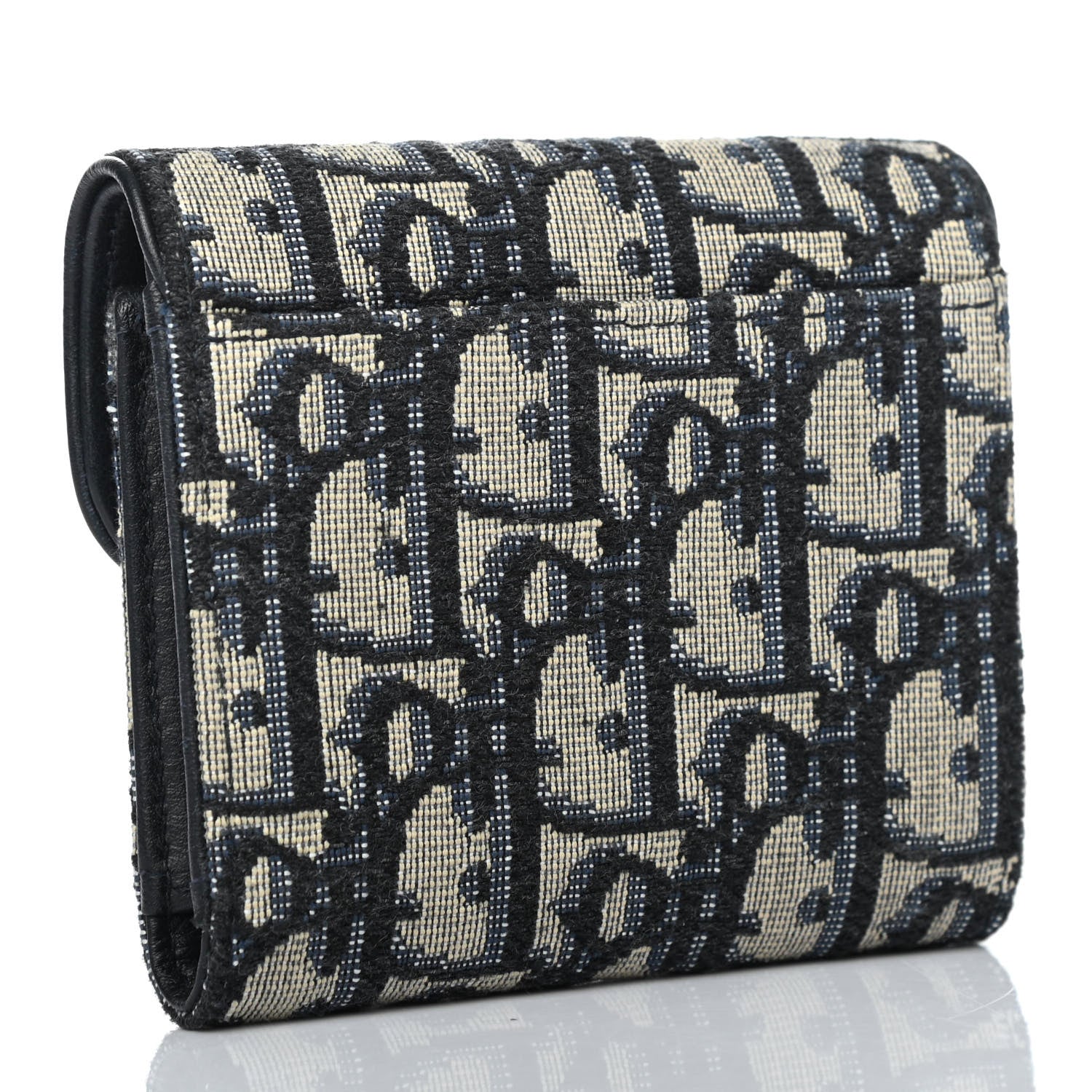 Christian Dior Oblique Saddle Lotus Wallet Blue 2 of 4