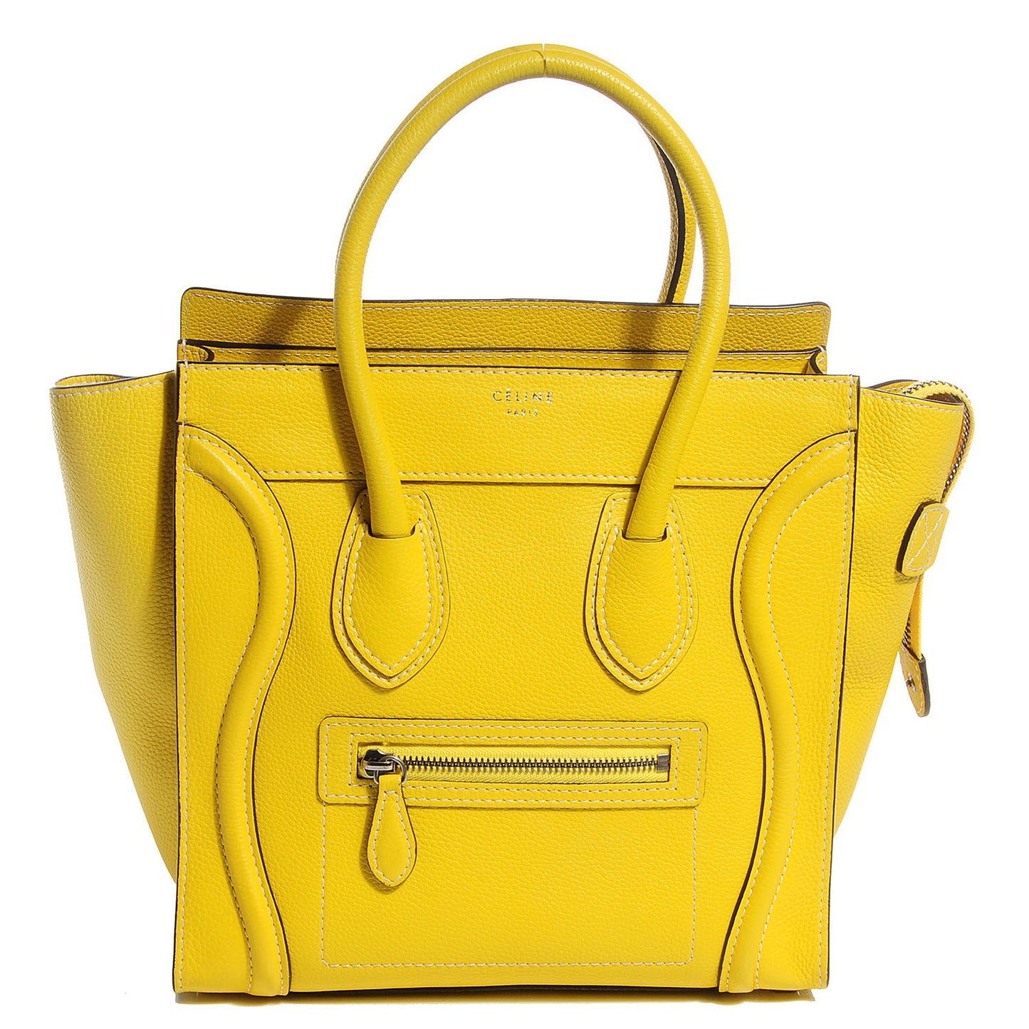 Drummed Calfskin Micro Luggage Citron