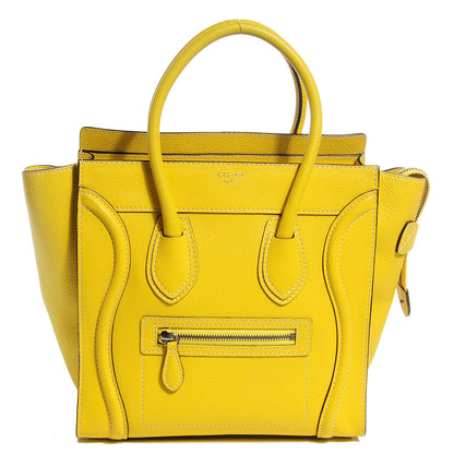 Celine Drummed Calfskin Micro Luggage Citron 1 of 8