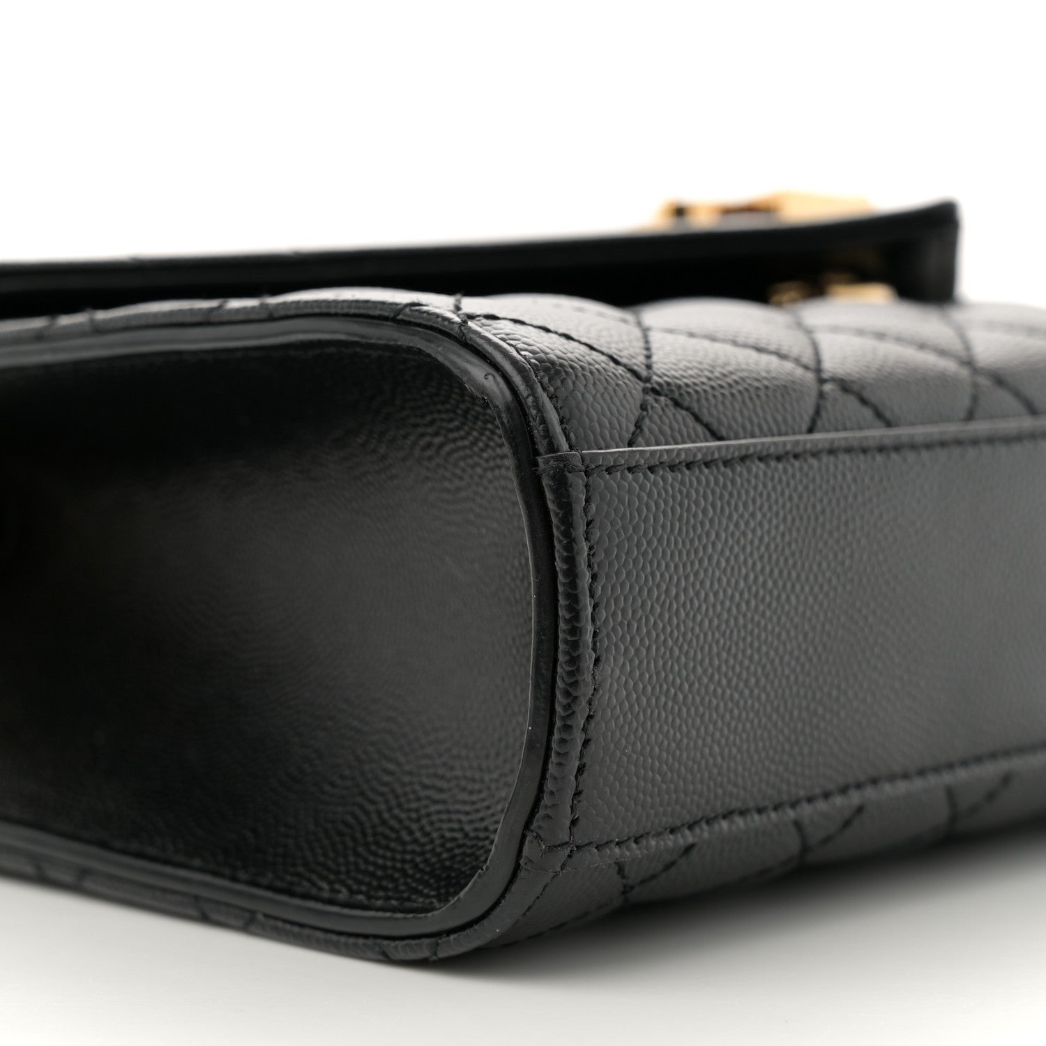 Saint Laurent Grain De Poudre Textured Mixed Matelasse Triquilt Medium Monogram Satchel Black 9 of 11