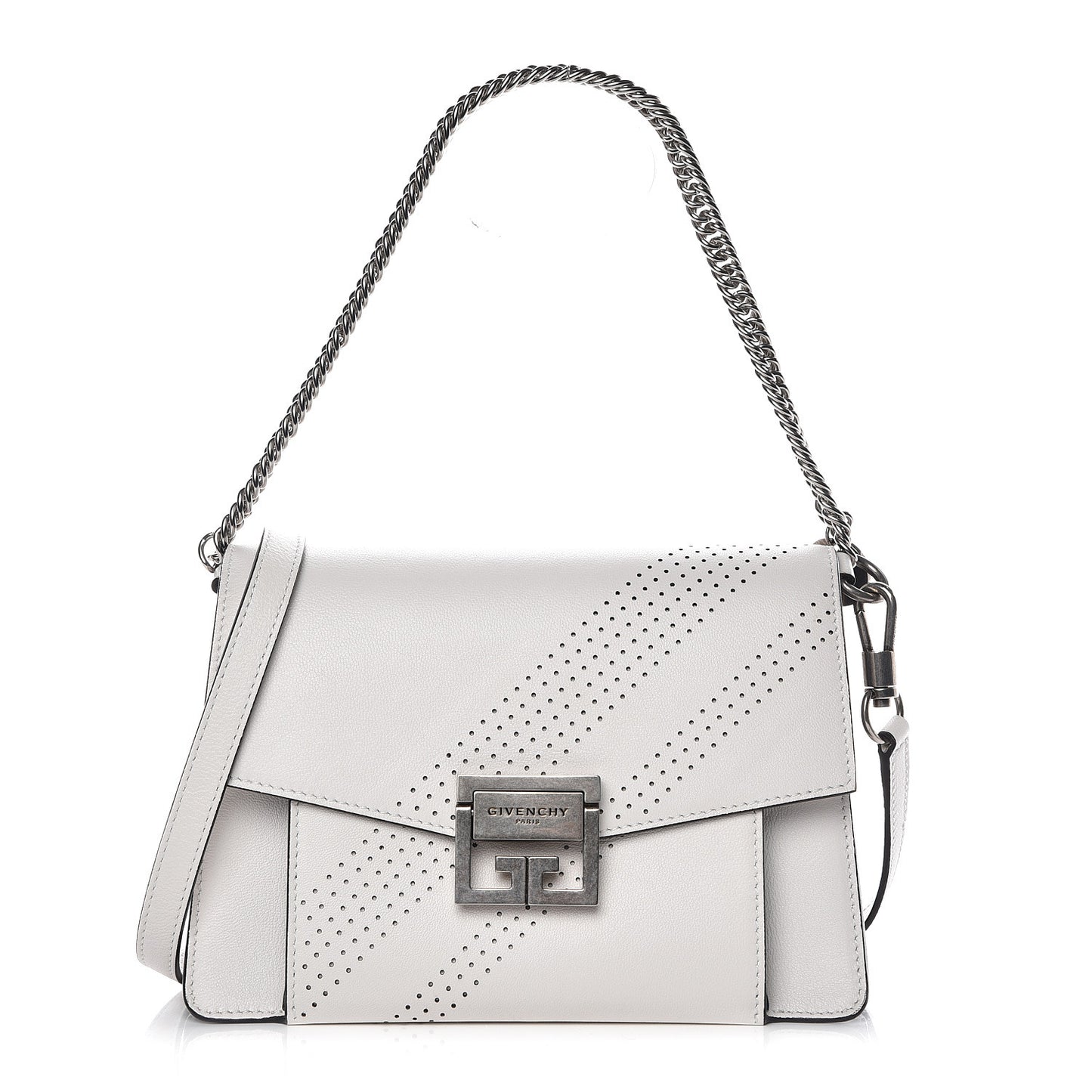 Lambskin Perforated Small GV3 Shoulder Bag White