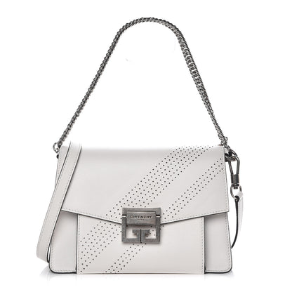 Givenchy Lambskin Perforated Small GV3 Shoulder Bag White 1 of 9