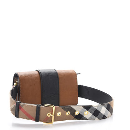 Burberry Grainy Calfskin House Check Small Buckle Bag Brown 5 of 11