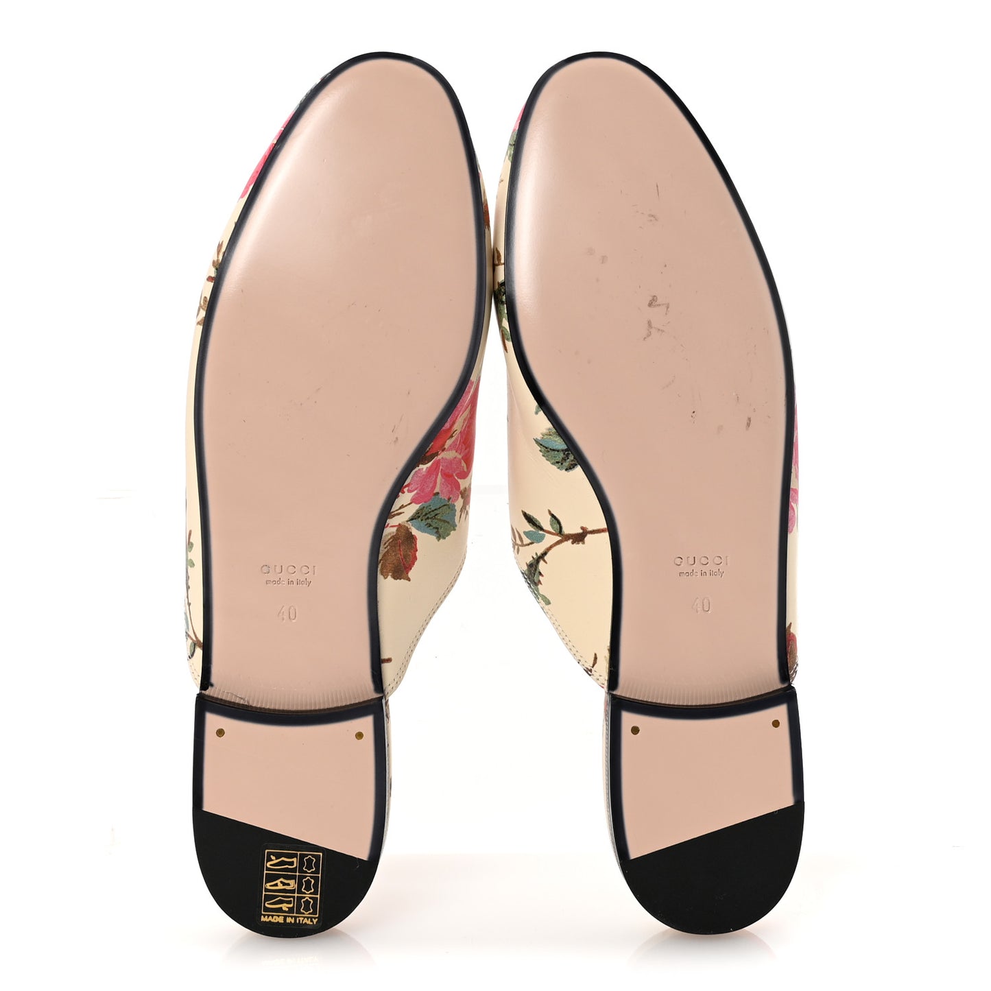 Calfskin Stamp Allover Rose Princetown Slippers 40 Ivory Multicolor