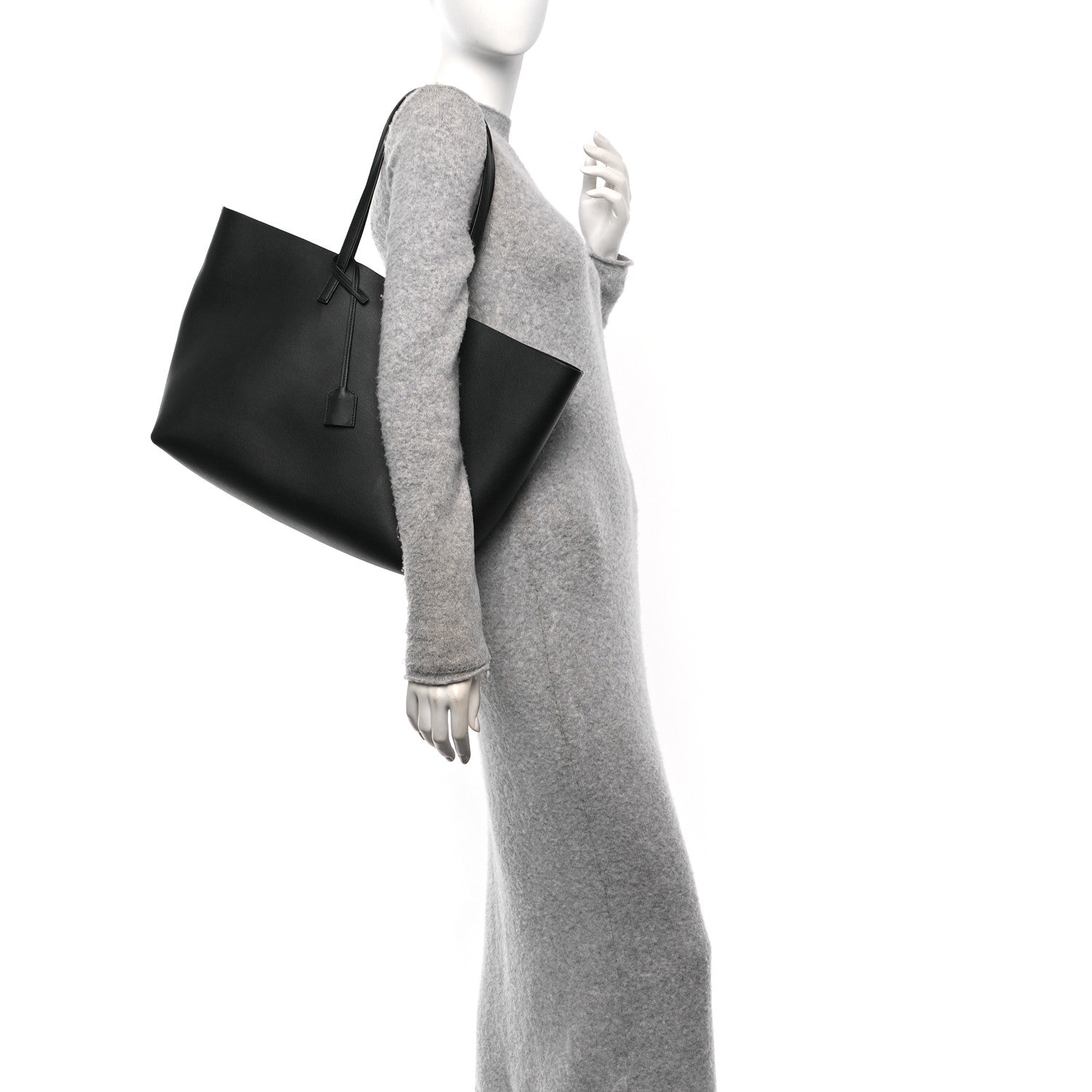 Saint Laurent Calfskin Large Shopping Tote Black 2 of 12
