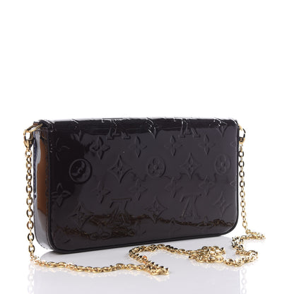 Louis Vuitton Vernis Pochette Felicie Chain Wallet Amarante 2 of 13
