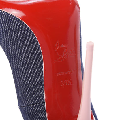 Christian Louboutin Denim Patent So Kate 120 Pumps 38.5 Blue Pompadour 7 of 10