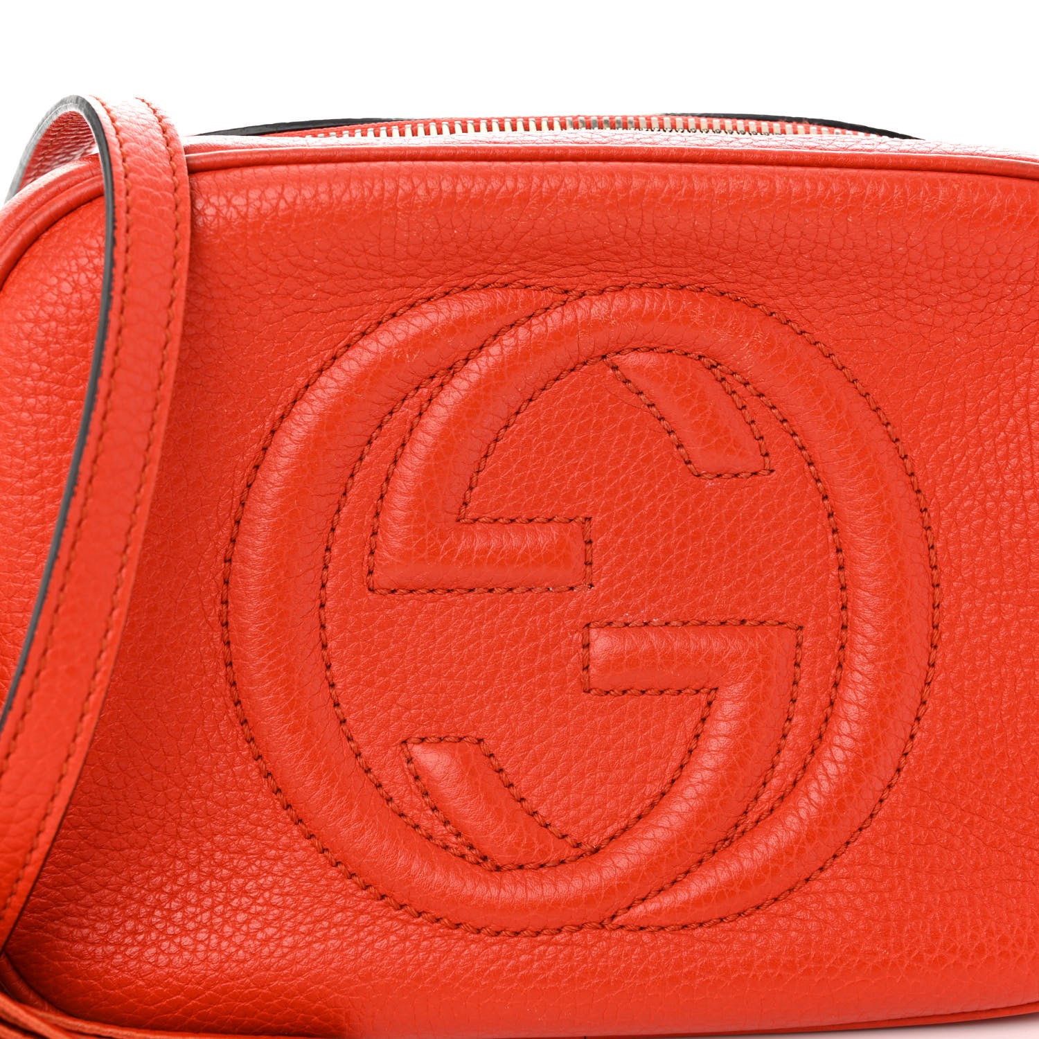 Gucci Pebbled Calfskin Small Soho Disco Bag Sun Orange 8 of 10