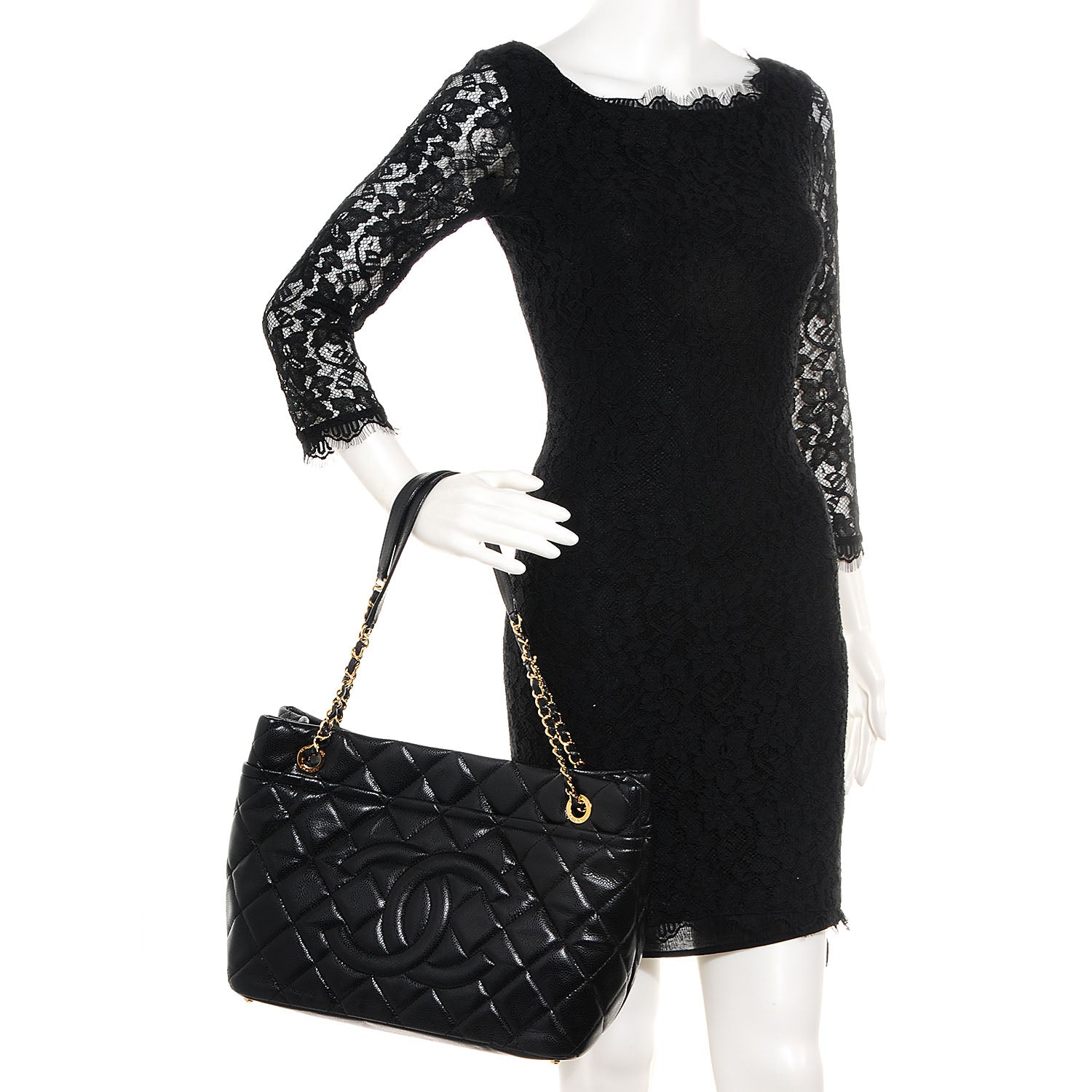 Chanel Soft Caviar Large CC Timeless Tote Black 2 of 16