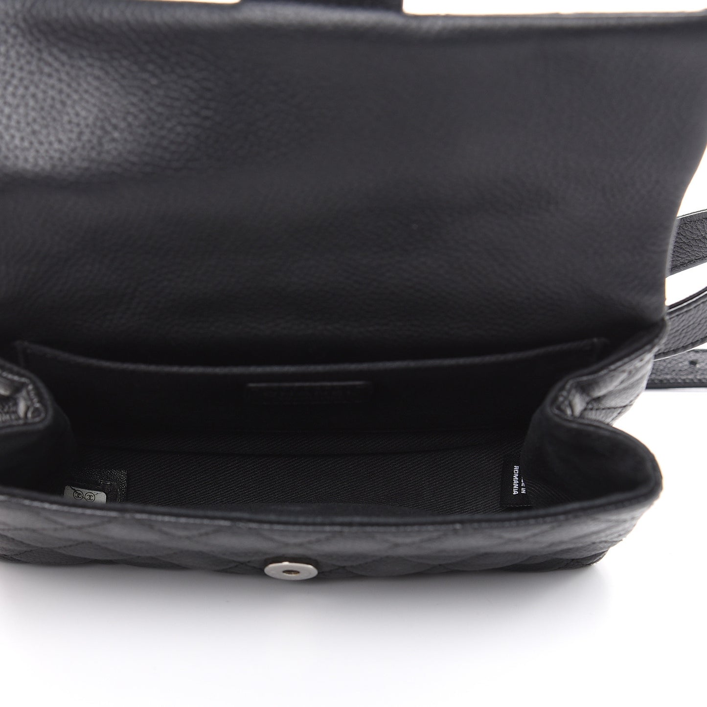 Grained Calfskin Quilted 2.55 Reissue Flap Belt Bag Clutch Black