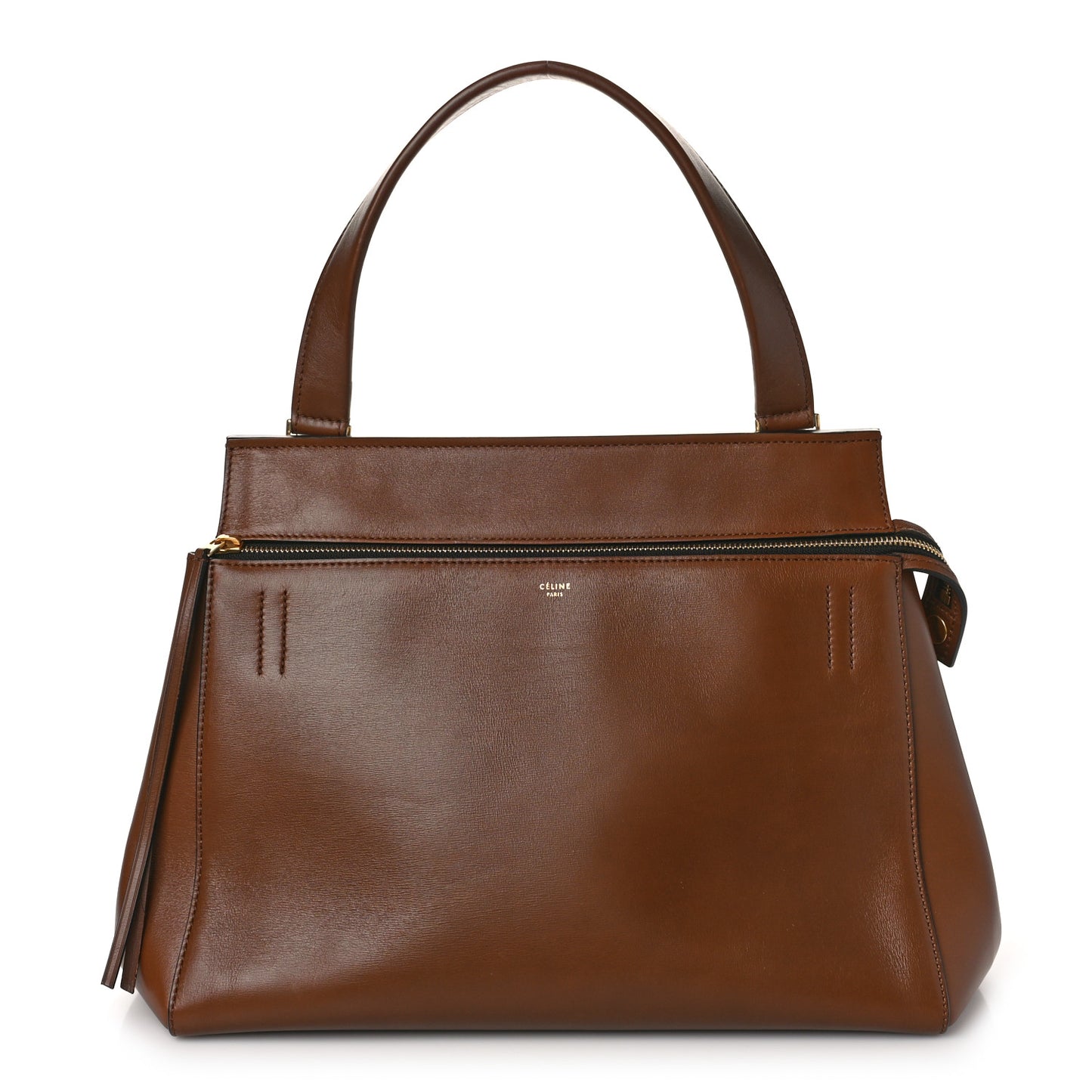 Supple Calfskin Medium Edge Shoulder Bag Brown