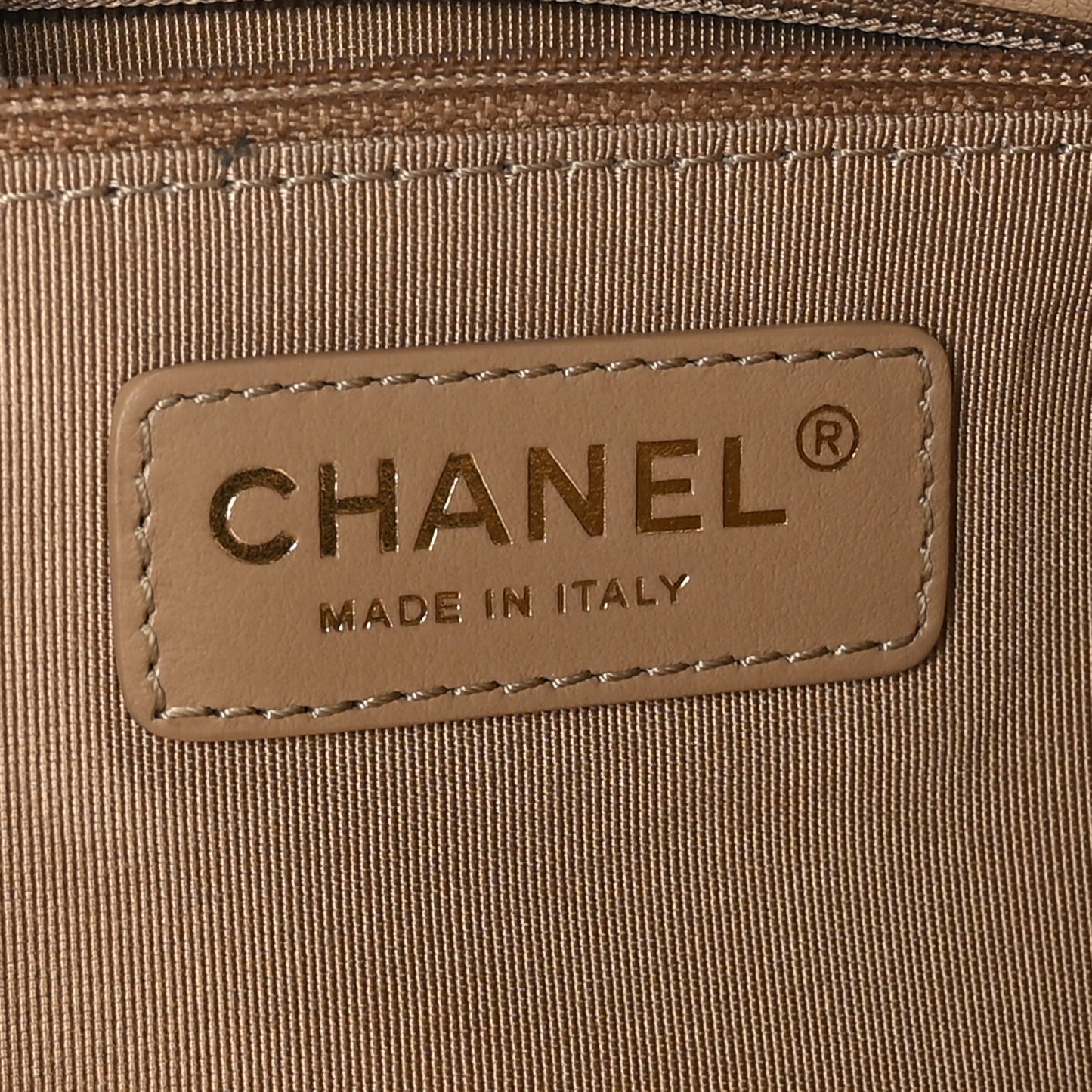 Calfskin Stitched Small Egyptian Amulet Drawstring Bag Beige