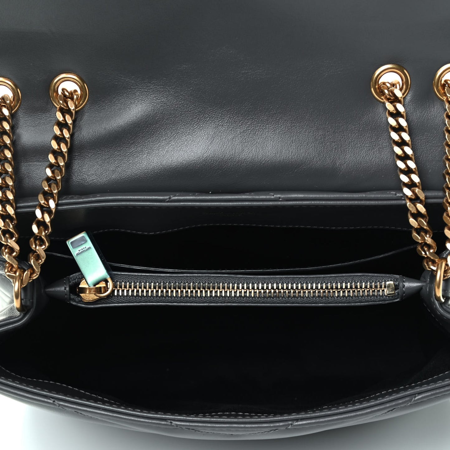 Calfskin Y Quilted Monogram Small Loulou Chain Satchel Storm