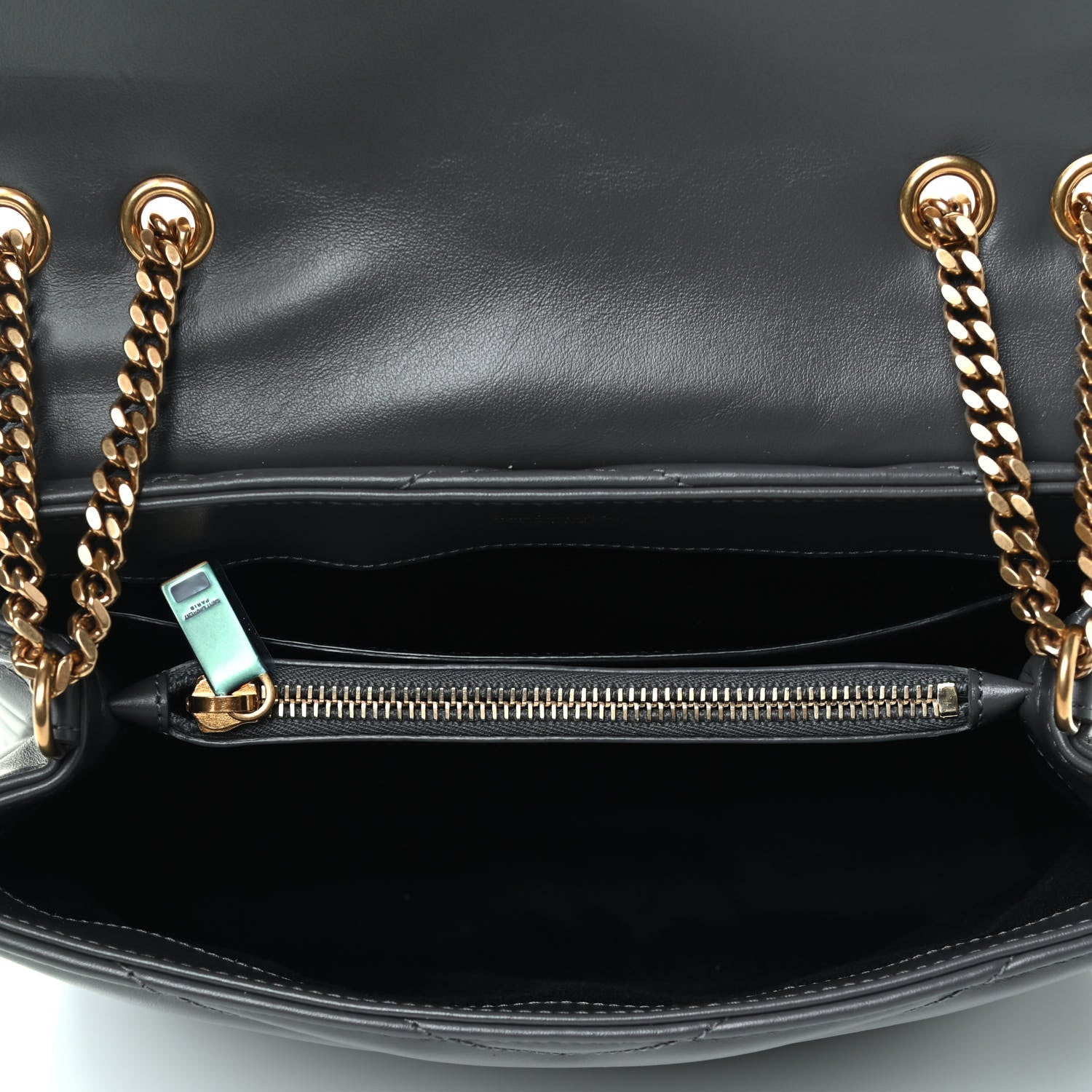Saint Laurent Calfskin Y Quilted Monogram Small Loulou Chain Satchel Storm 4 of 4
