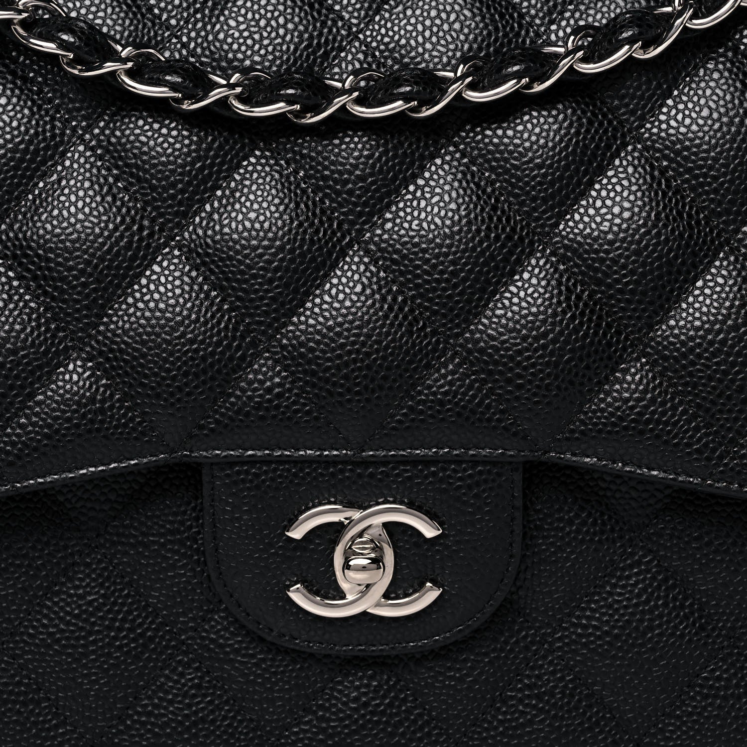 Chanel Caviar Quilted Jumbo Double Flap Black 7 of 11