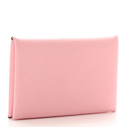 Hermes Chevre Mysore Calvi Card Case Rose Sakura 3 of 7