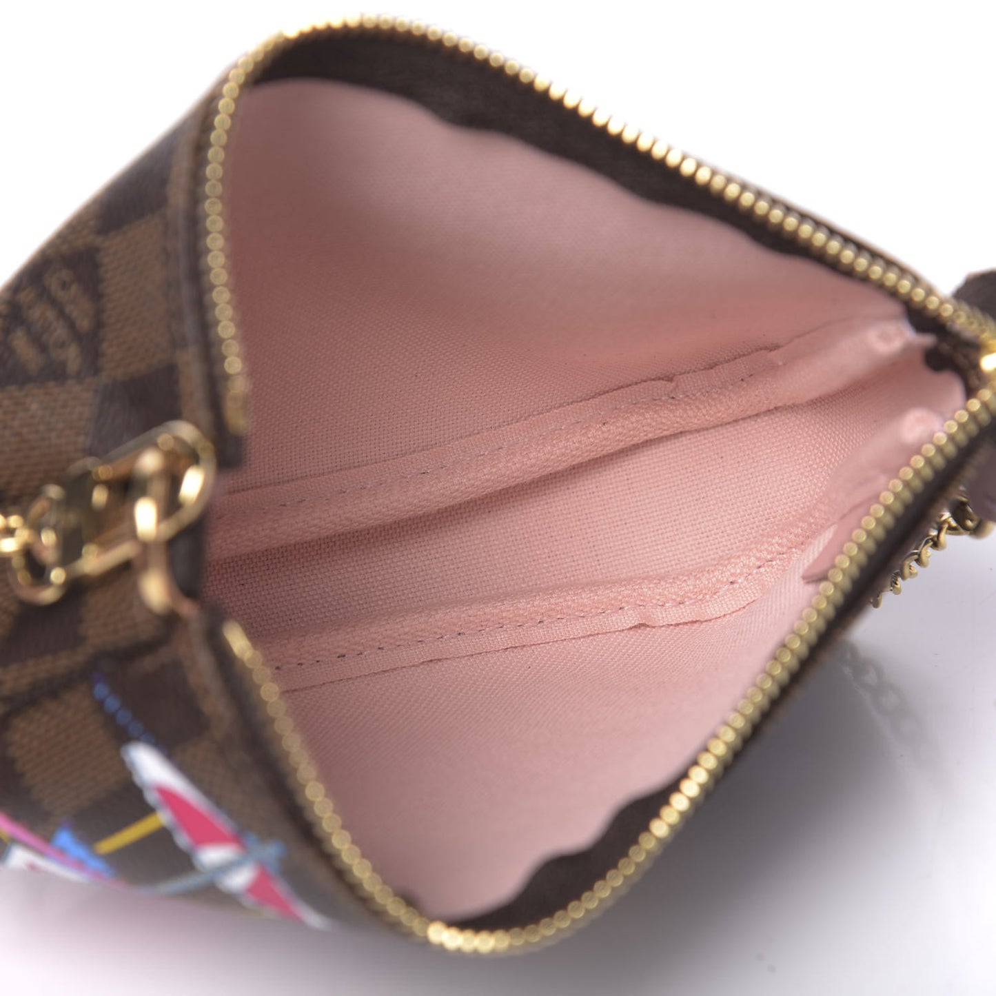 Damier Ebene 2020 Christmas Animation Big Wheel Mini Pochette Accessories Rose Ballerine