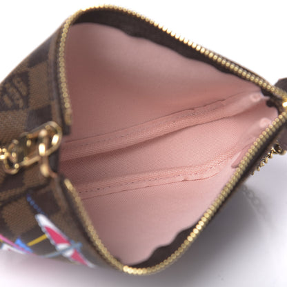 Louis Vuitton Damier Ebene 2020 Christmas Animation Big Wheel Mini Pochette Accessories Rose Ballerine 6 of 7