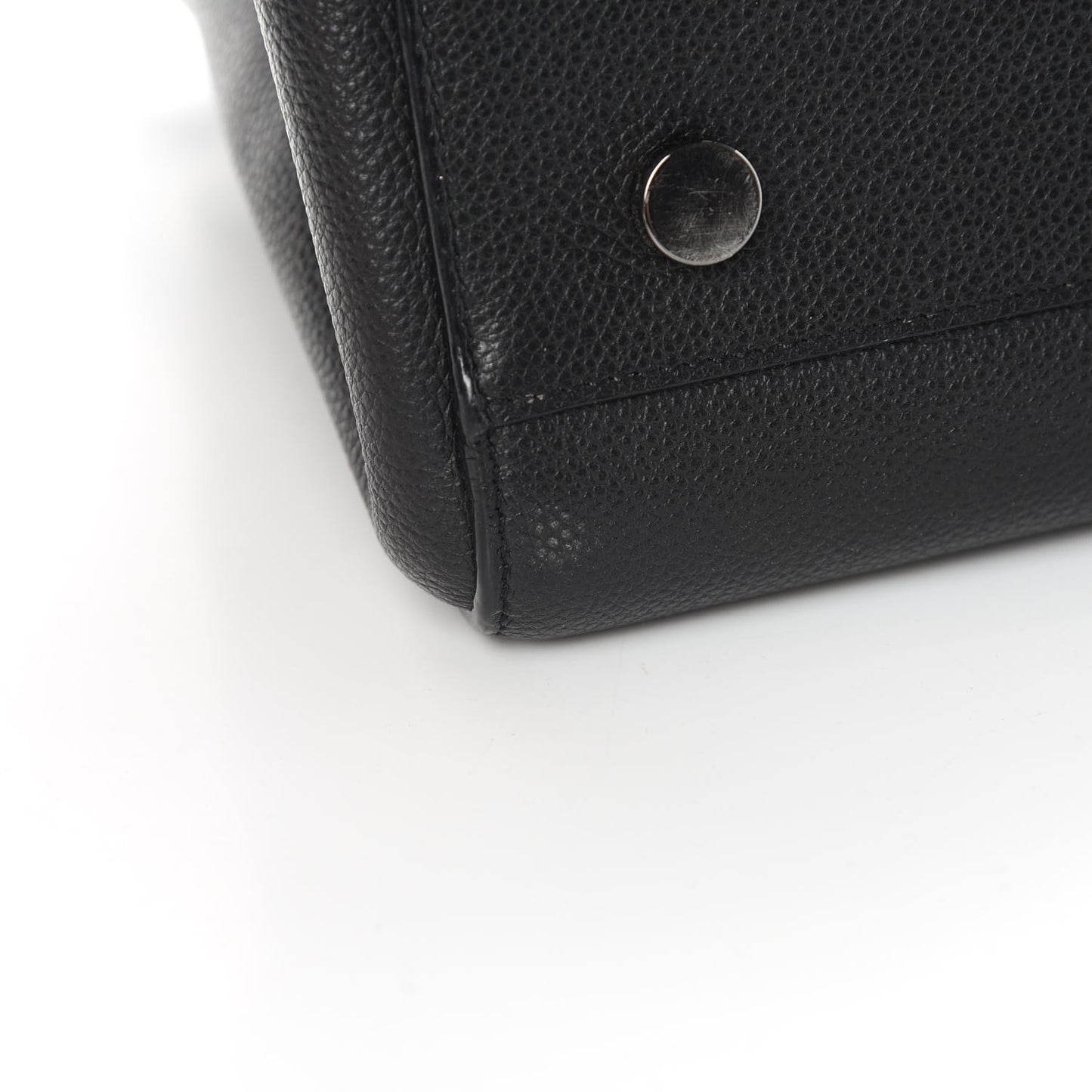 Grained Calfskin Small Cabas Rive Gauche Black