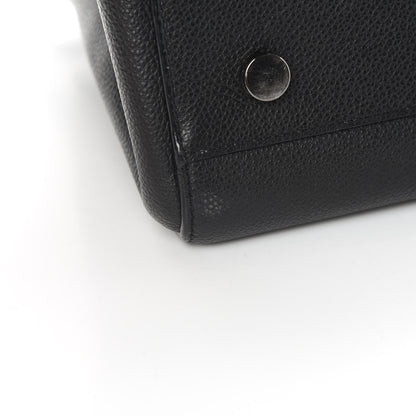Saint Laurent Grained Calfskin Small Cabas Rive Gauche Black 13 of 14