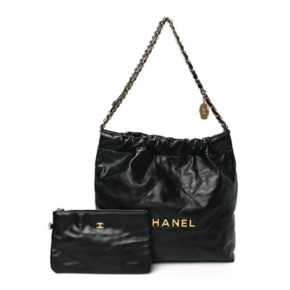 Chanel Shiny Calfskin Quilted Small Chanel 22 Black 3 of 11