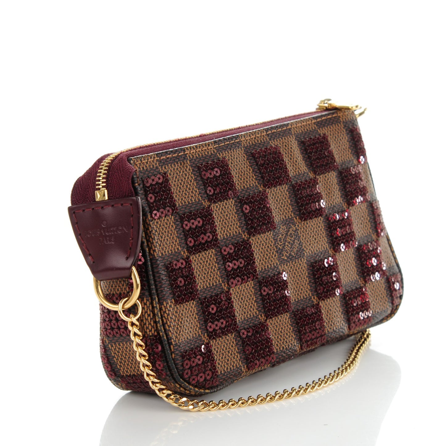 Damier Paillettes Mini Pochette Accessories Red
