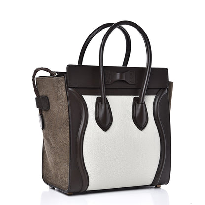 Celine Bullhide Micro Tri-Color Luggage Khaki 3 of 15